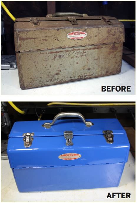 how to repaint a metal tool box|restoring old metal toolbox.